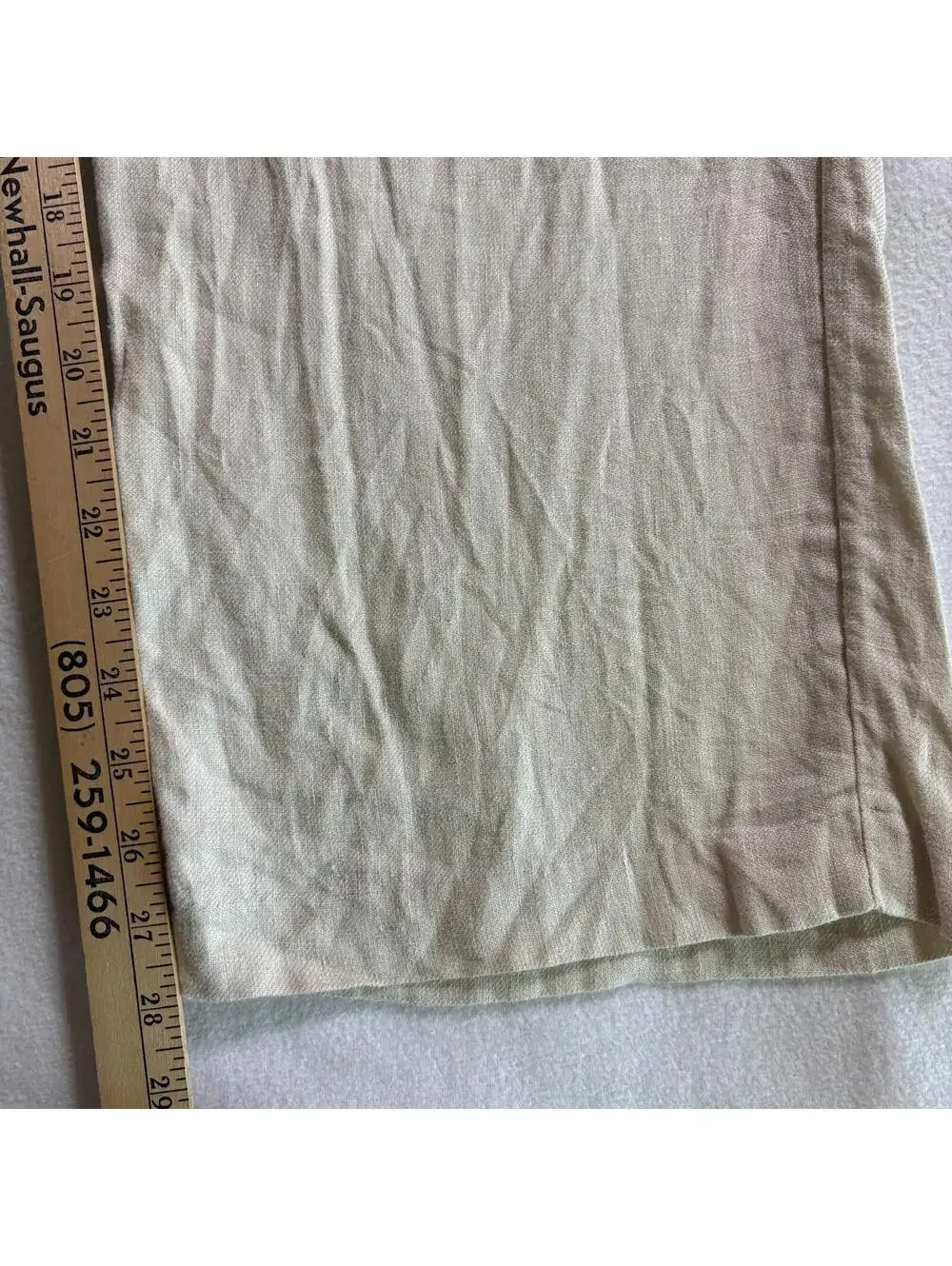H&M Linen Wide Leg Pants Womens US 31 Fits Like 31X28 Beige Loose Trouser Casual